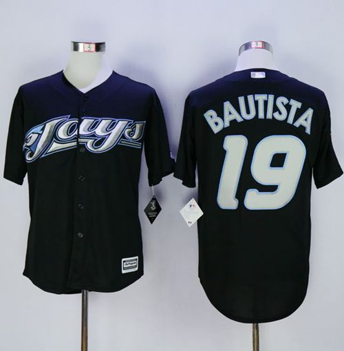 Blue Jays #19 Jose Bautista Black New Cool Base Stitched MLB Jersey - Click Image to Close